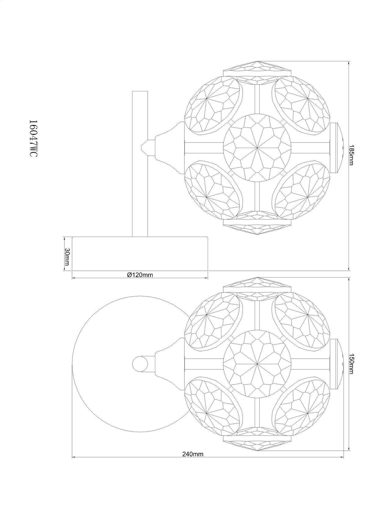 LED-WANDLEUCHTE 16047WC VIRINA - Klar/Chromfarben, Konventionell, Glas/Metall (15/24cm) - Globo