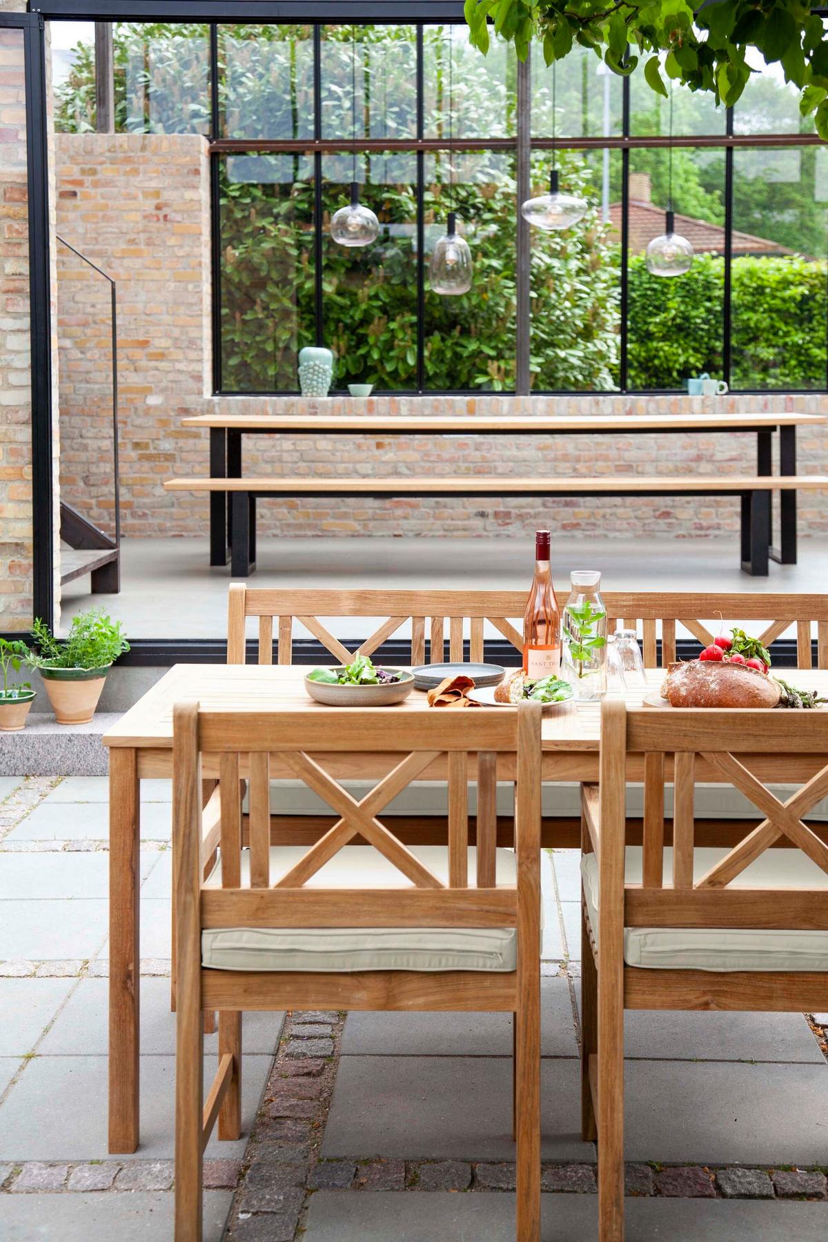 Gartentisch Rosenborg Teak - Teakfarben, Natur, Holz (165/80/75cm) - Gardenson