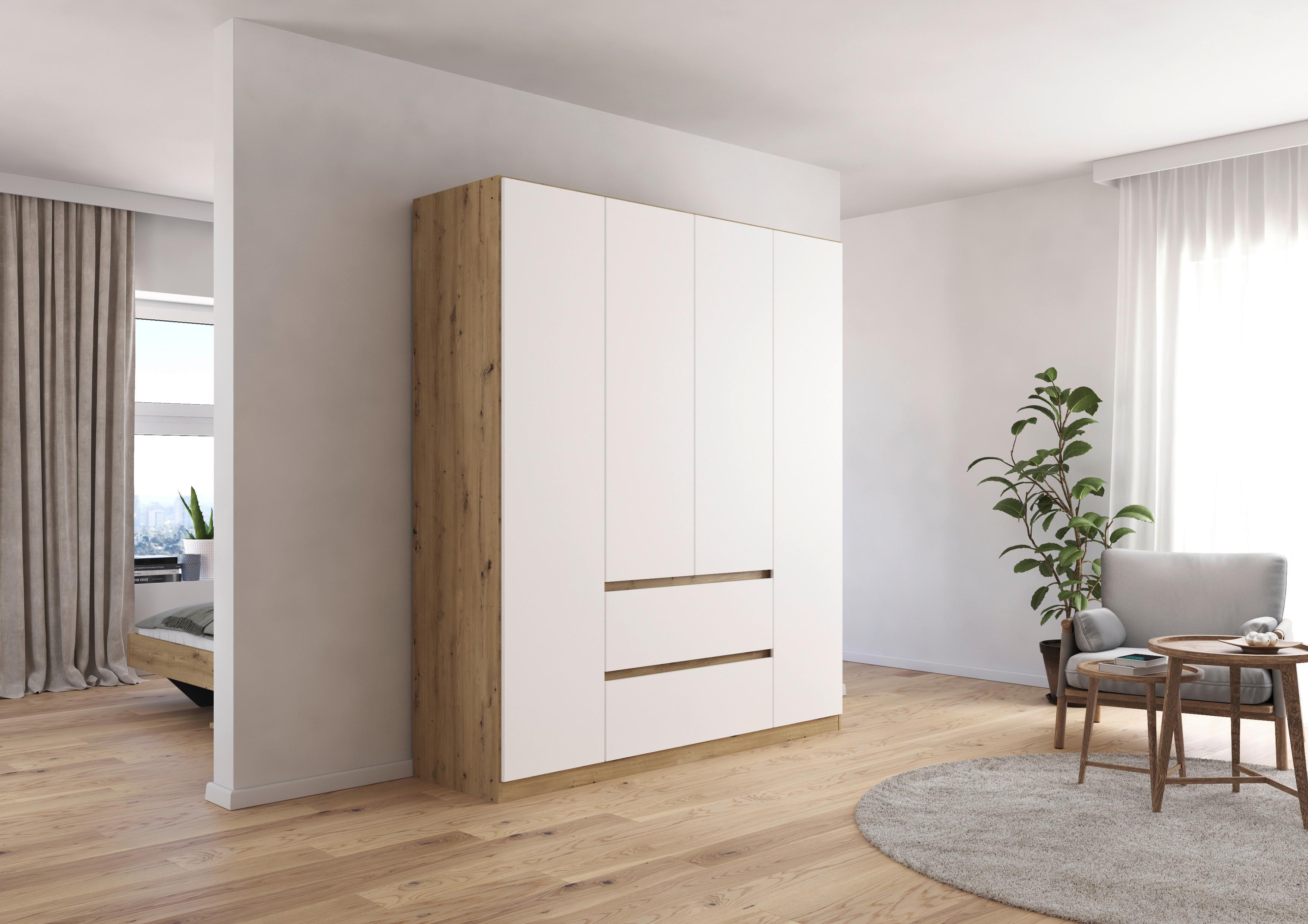 Ormar S Klasičnim Vratima Mainz - bijela/hrast Artisan, Basics, drvni materijal (181/210/54cm) - Modern Living