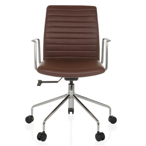 Pisarniški Stol Vemona 30, Rjava - srebrne barve/rjava, Moderno, kovina/umetna masa (58/93-101/59cm) - MID.YOU