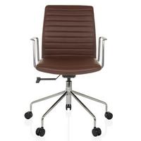 Pisarniški Stol Vemona 30, Rjava - srebrne barve/rjava, Moderno, kovina/umetna masa (58/93-101/59cm) - MID.YOU