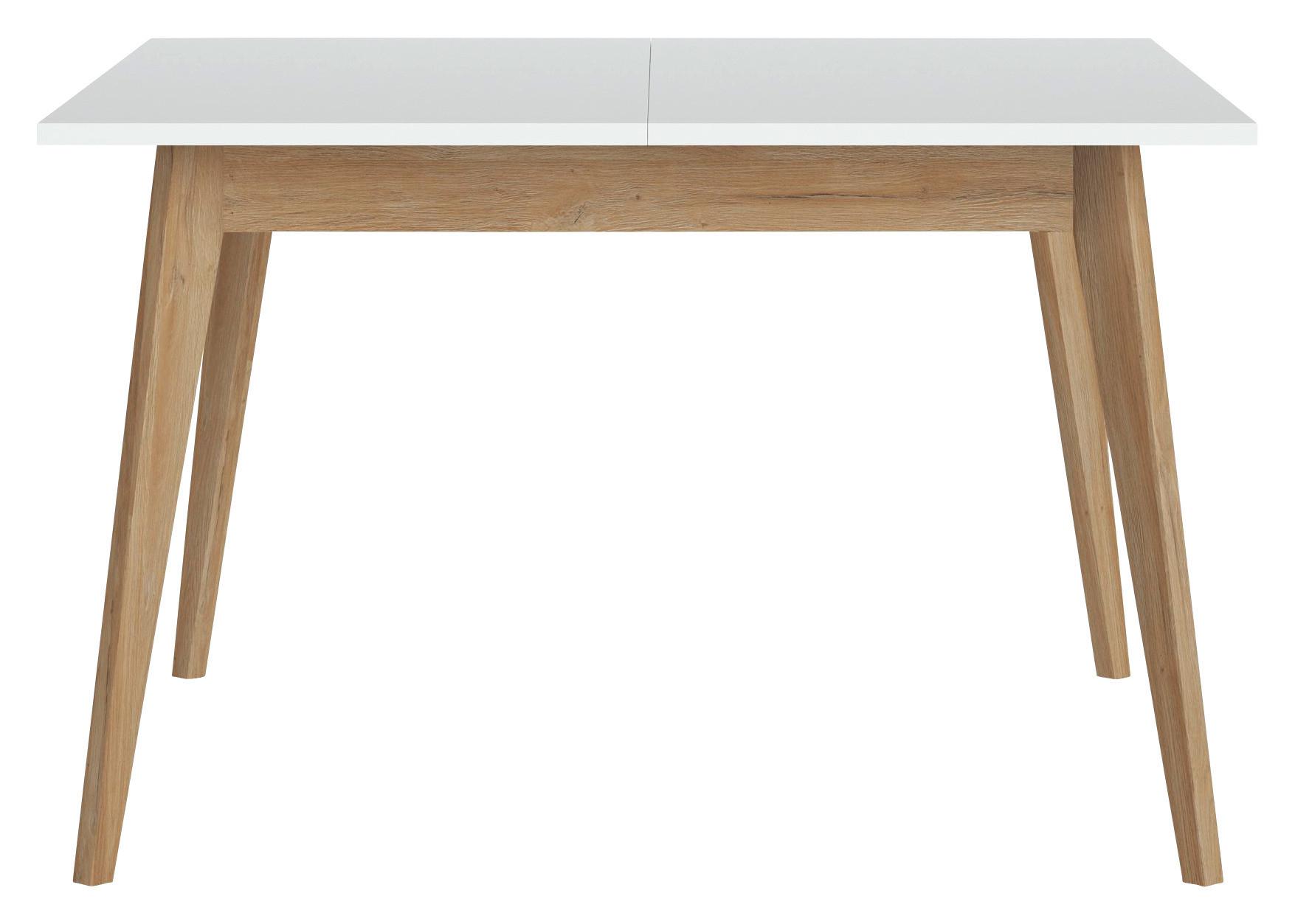 Raztegljiva Miza Plissee, Bela, Hrast, 120-160x120 - Moderno, leseni material/les (120-160/76/120cm) - Mömax