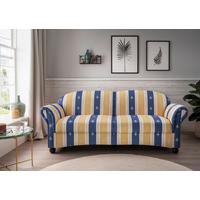 2,5-Sitzer-Sofa Torello Blau Mikrofaser - Blau/Wengefarben, KONVENTIONELL, Holz/Textil (198/84/80cm) - Livetastic