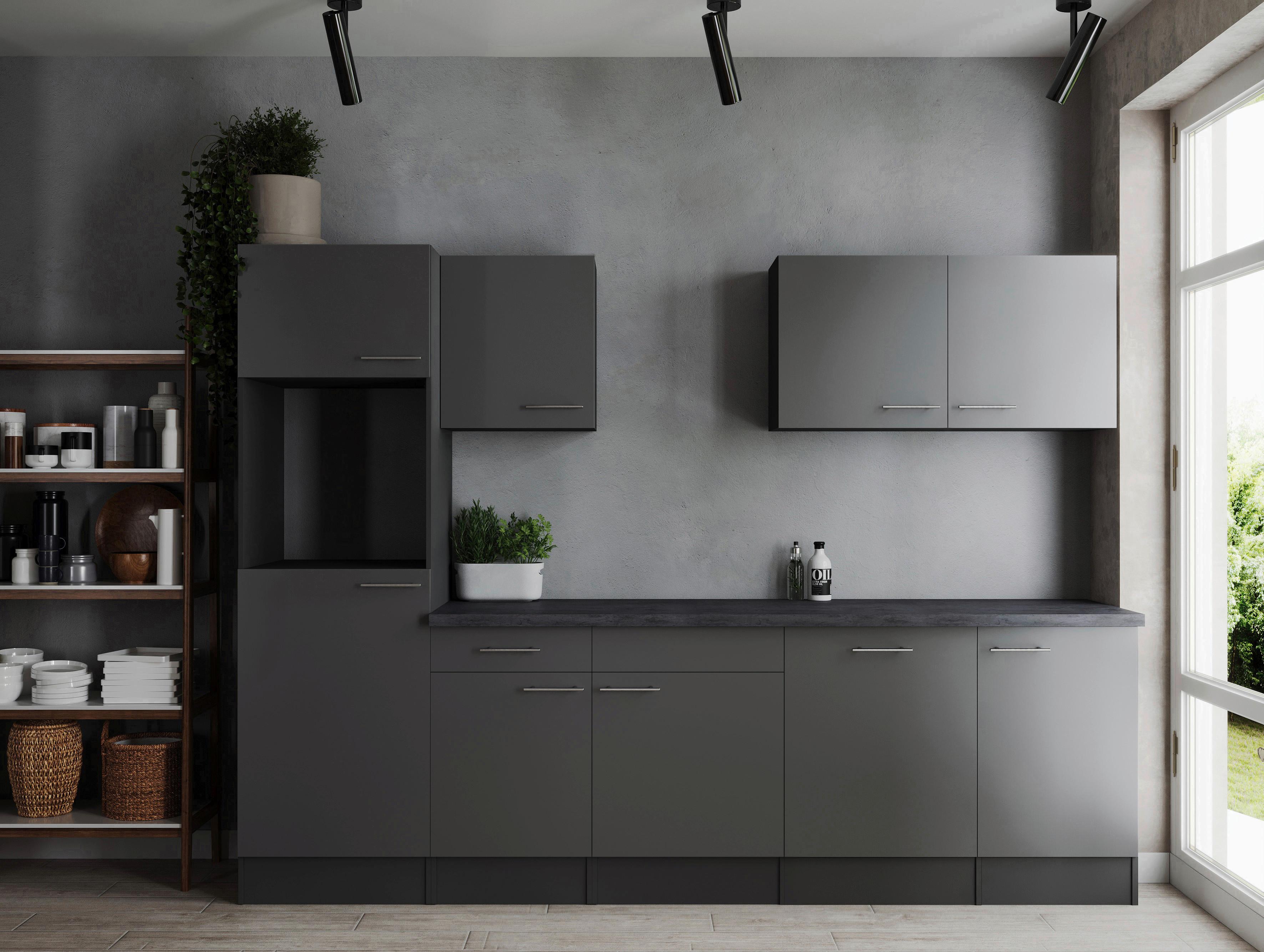 Kuhinjski Blok Brez Aparatov Oliver, 280cm - srebrne barve/siva, Design, kovina/leseni material (280cm) - Respekta