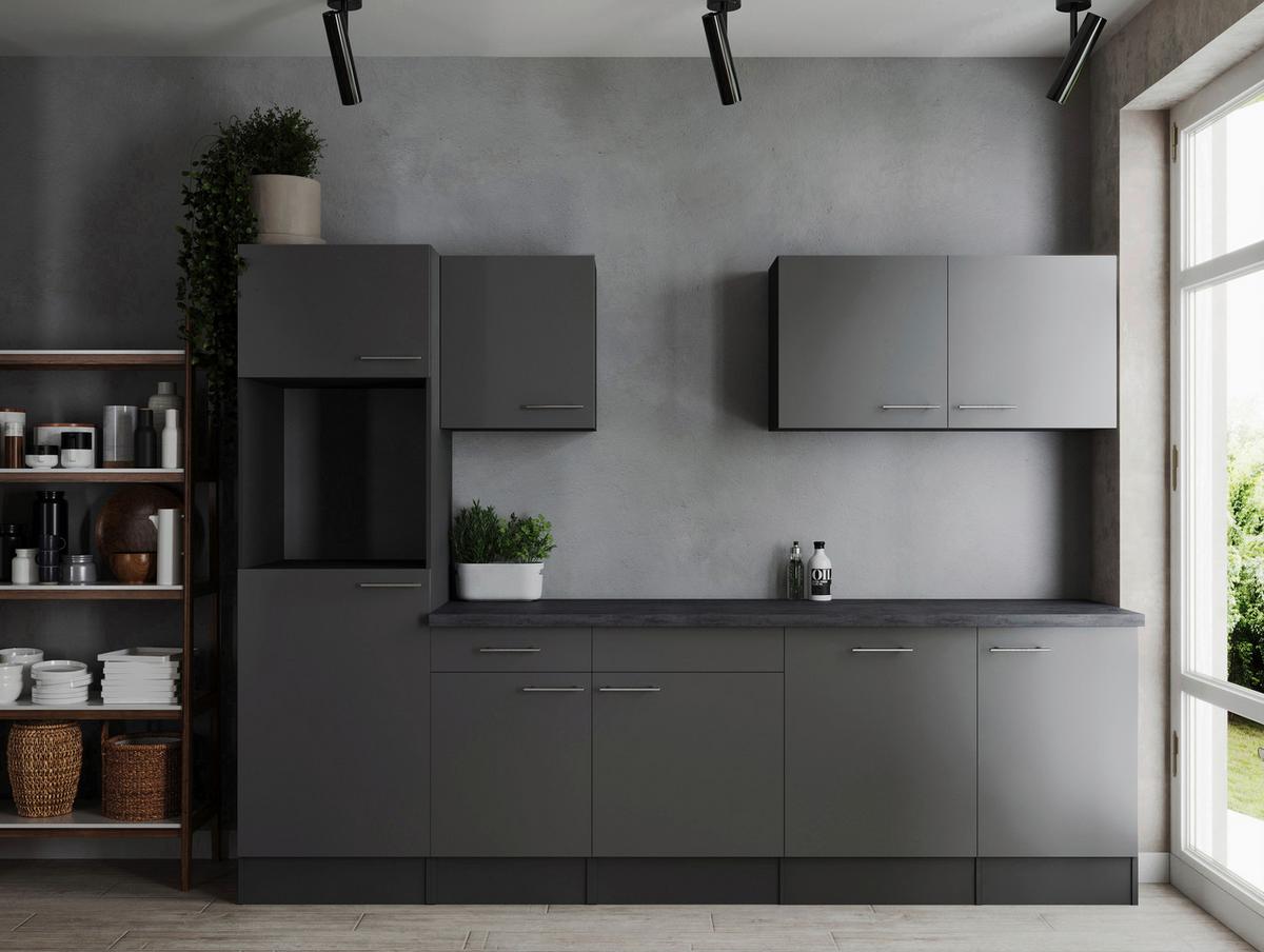 Kuhinjski Blok Brez Aparatov Oliver, 280cm - srebrne barve/siva, Design, kovina/leseni material (280cm) - Respekta