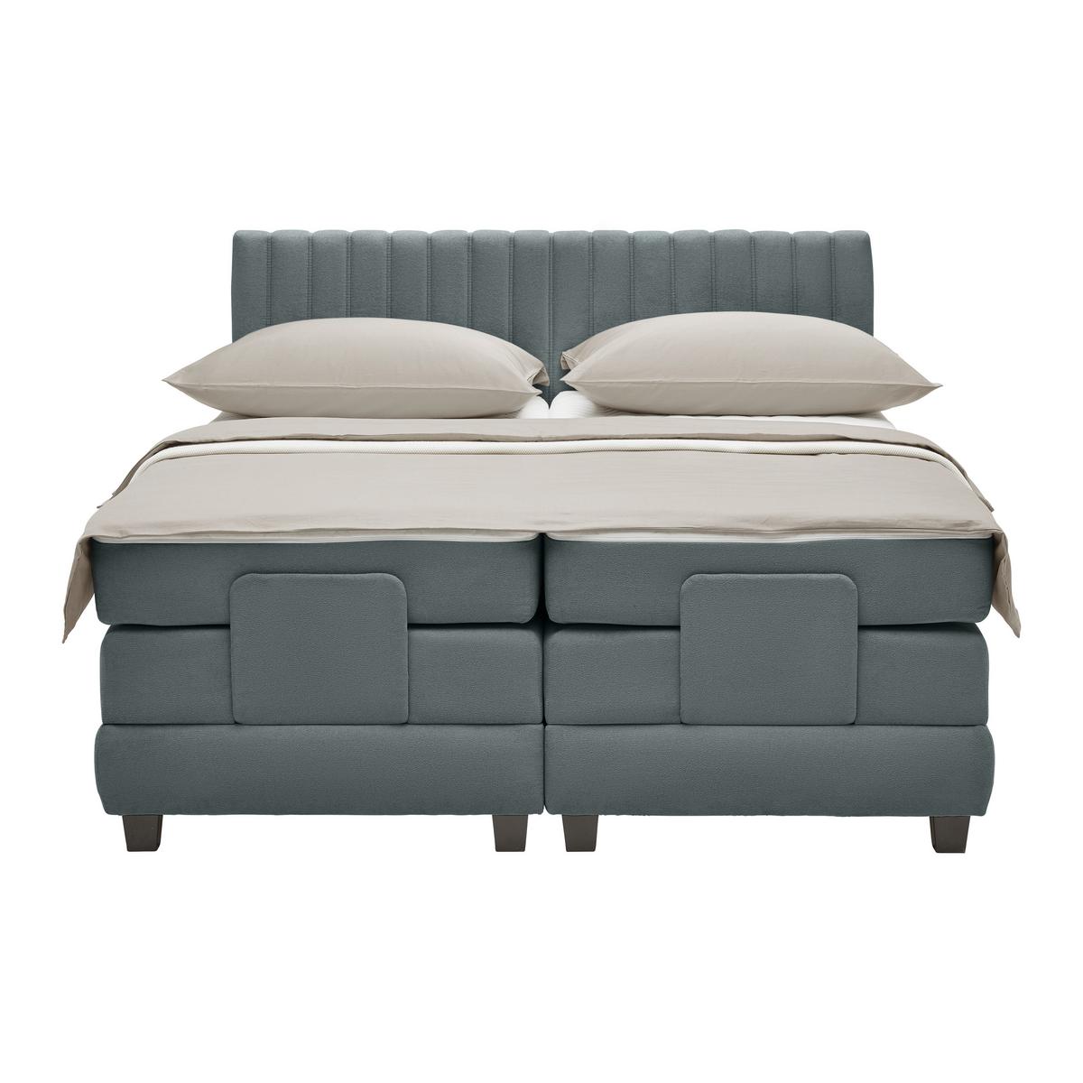 Boxspringbett Dixon Anthrazit ca. 140x200cm - Anthrazit/Schwarz, KONVENTIONELL, Holz/Holzwerkstoff (140/200cm) - Premium Living