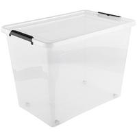 Box mit Deckel Action in Schwarz/Transparent ca. 80l - Transparent/Schwarz, Konventionell, Kunststoff (58/39/43cm) - Based