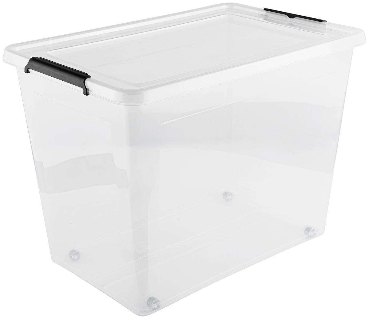 Box mit Deckel Action in Schwarz/Transparent ca. 80l - Transparent/Schwarz, Konventionell, Kunststoff (58/39/43cm) - Based