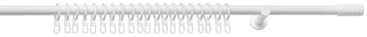 Vorhangstangenset Rillcube Ca. 120-210cm - Weiss, Metall (120-210cm) - Premium Living