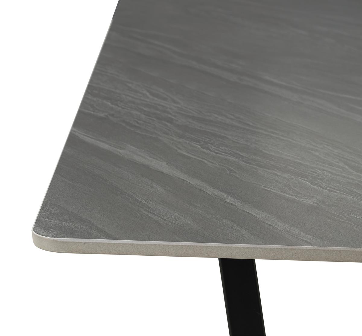 Jedilna Miza Emin, Antracit, 140x90cm - črna/antracit, Konvencionalno, kamen/kovina (140/90/76cm) - MID.YOU