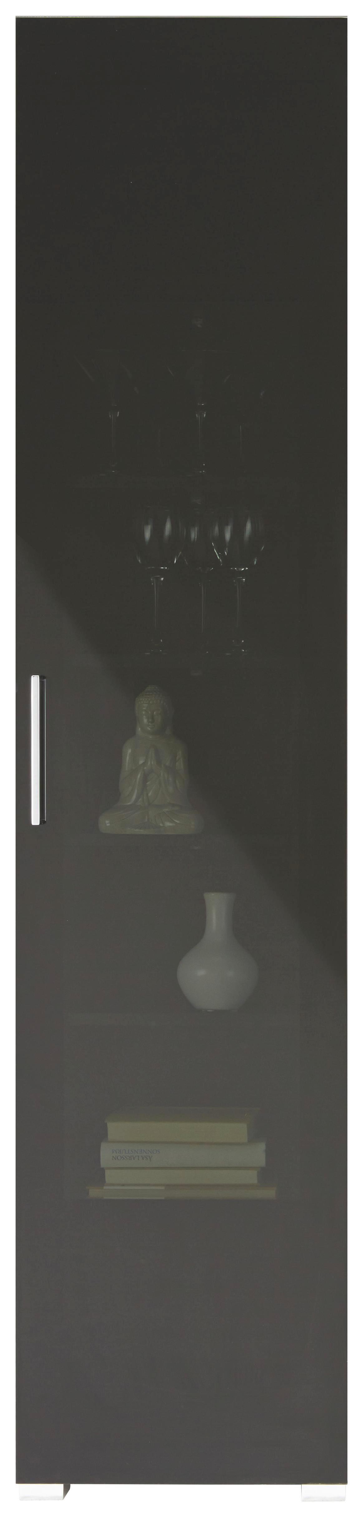 Vitrine in Lärchefarben - Chromfarben/Silberfarben, MODERN, Holzwerkstoff/Kunststoff (45/199/35cm) - Premium Living