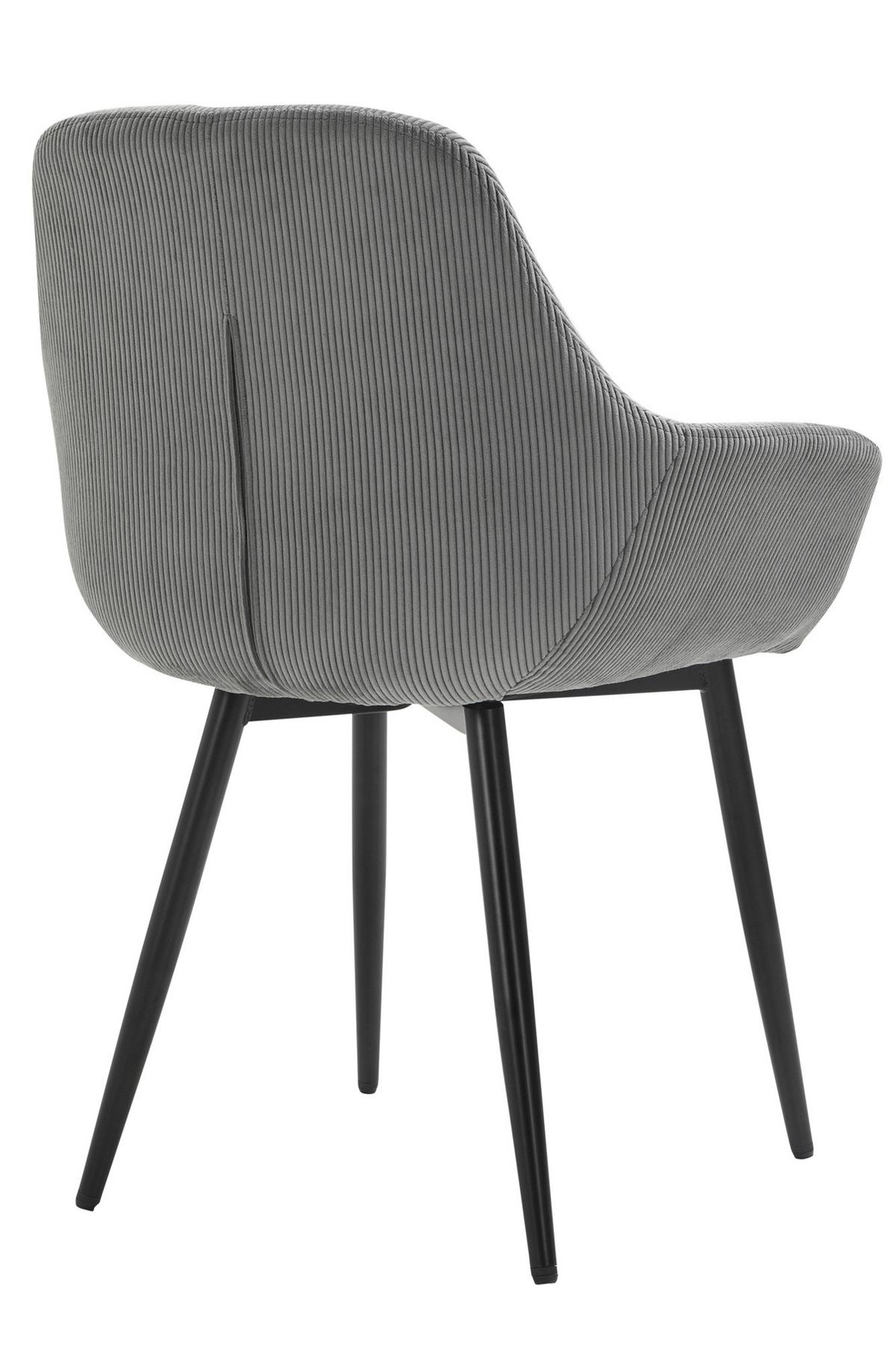 Set Naslanjačev Cord, Siva, 2-Delni - siva/črna, Moderno, kovina/tekstil (64/86/59cm) - Livetastic