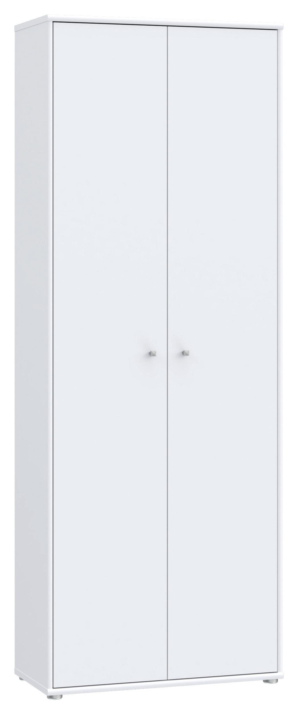 Omara S Klasičnimi Vrati Tempra 2, Bela - bela/barve aluminija, Design, leseni material (73,7/197,5/34,8cm)