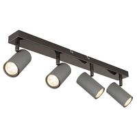 Strahler Robby Grau/Schwarzchrom max. 35 Watt - Schwarzchrom/Grau, Design, Metall (56/10/12cm) - Globo