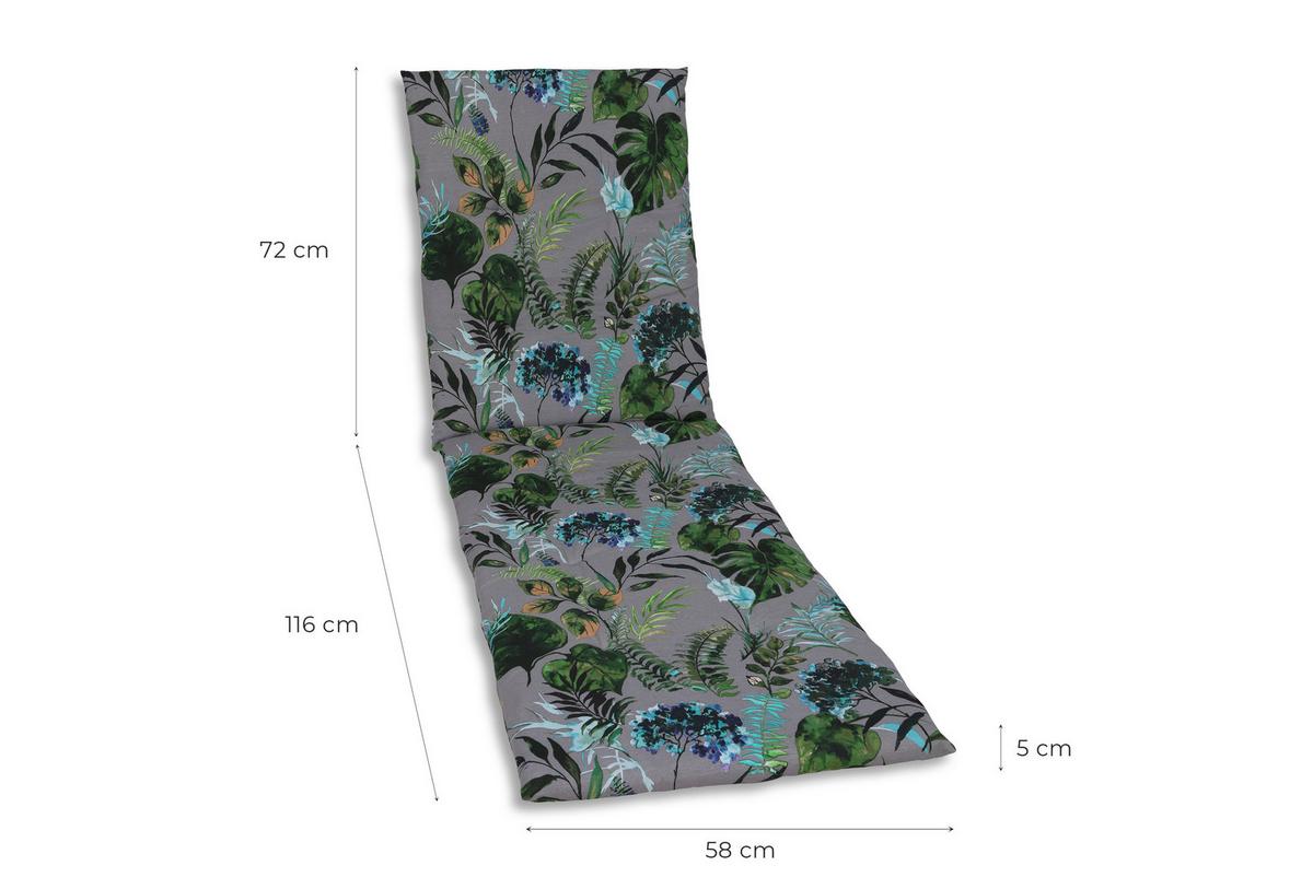Liegenauflage Anthrazit/Grün - Anthrazit/Grün, Design, Textil (58/5/188cm)