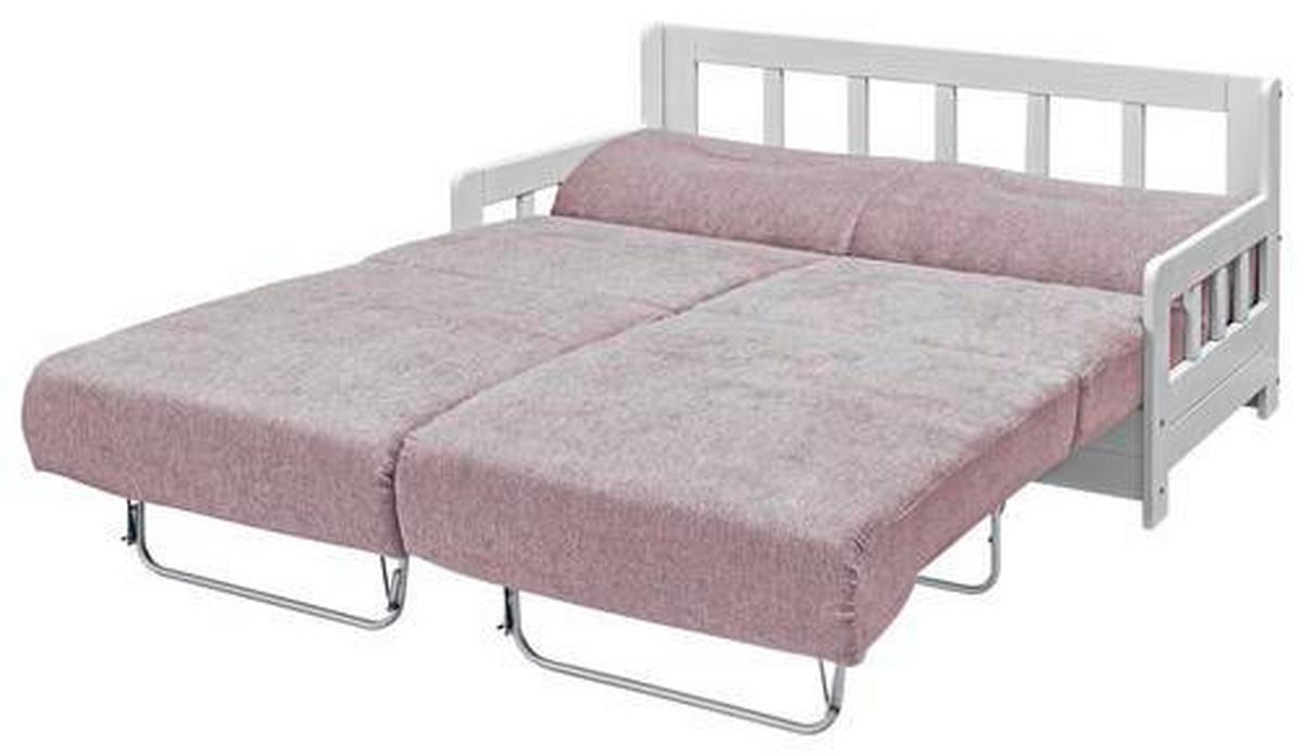 Schlafsofa Camino Holzkorpus Rosa/Weiß - Rosa/Weiß, LIFESTYLE, Holz/Textil (154/88/90cm) - Livetastic