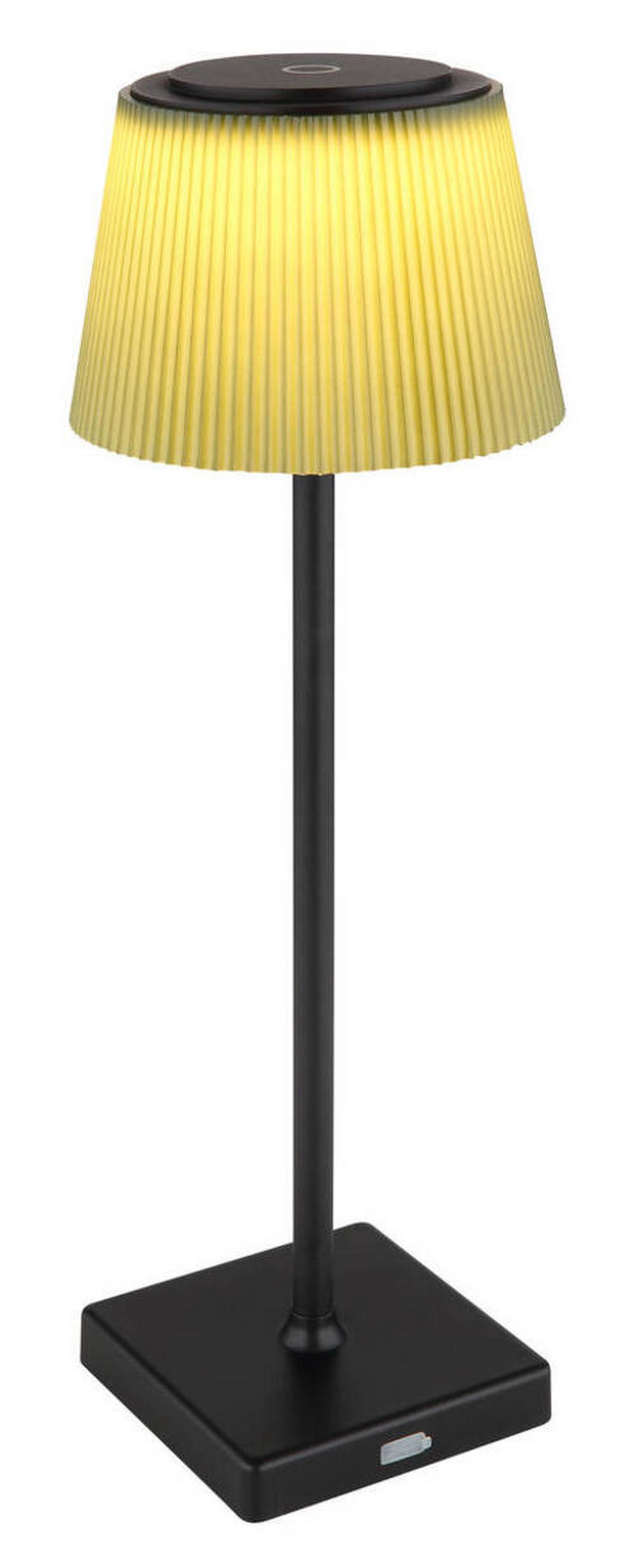 AKKU-TISCHLEUCHTE 58434BP - Dunkelgrün/Schwarz, Design, Kunststoff/Metall (13/38cm) - Globo