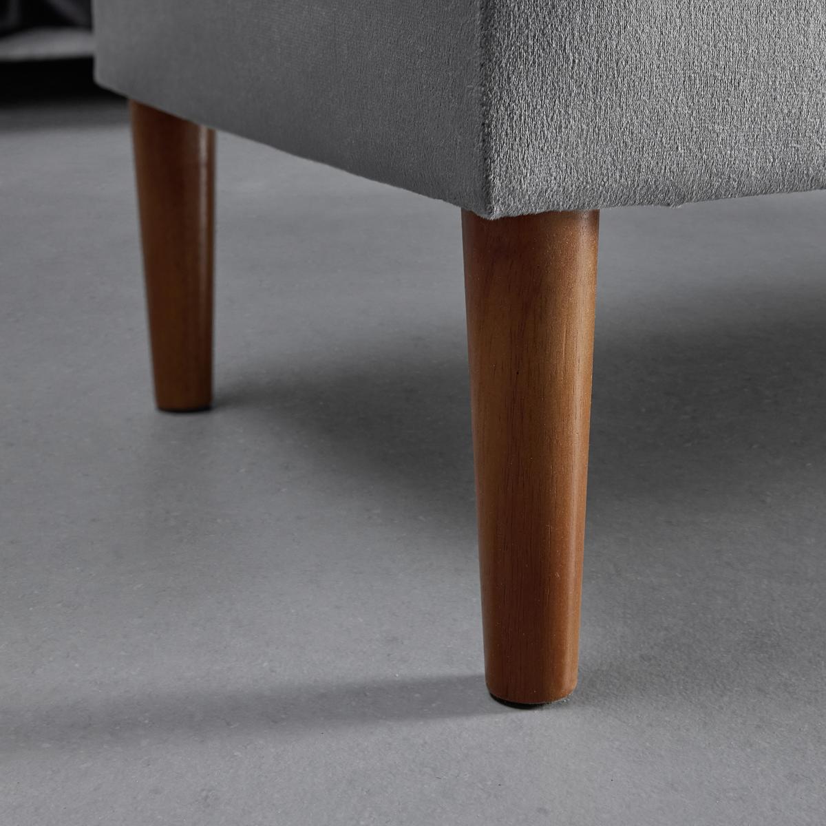 Klop Za Pred Posteljo Jessy, Siva - siva/barve bukve, Moderno, tekstil/les (150/50/55cm) - Bessagi Home