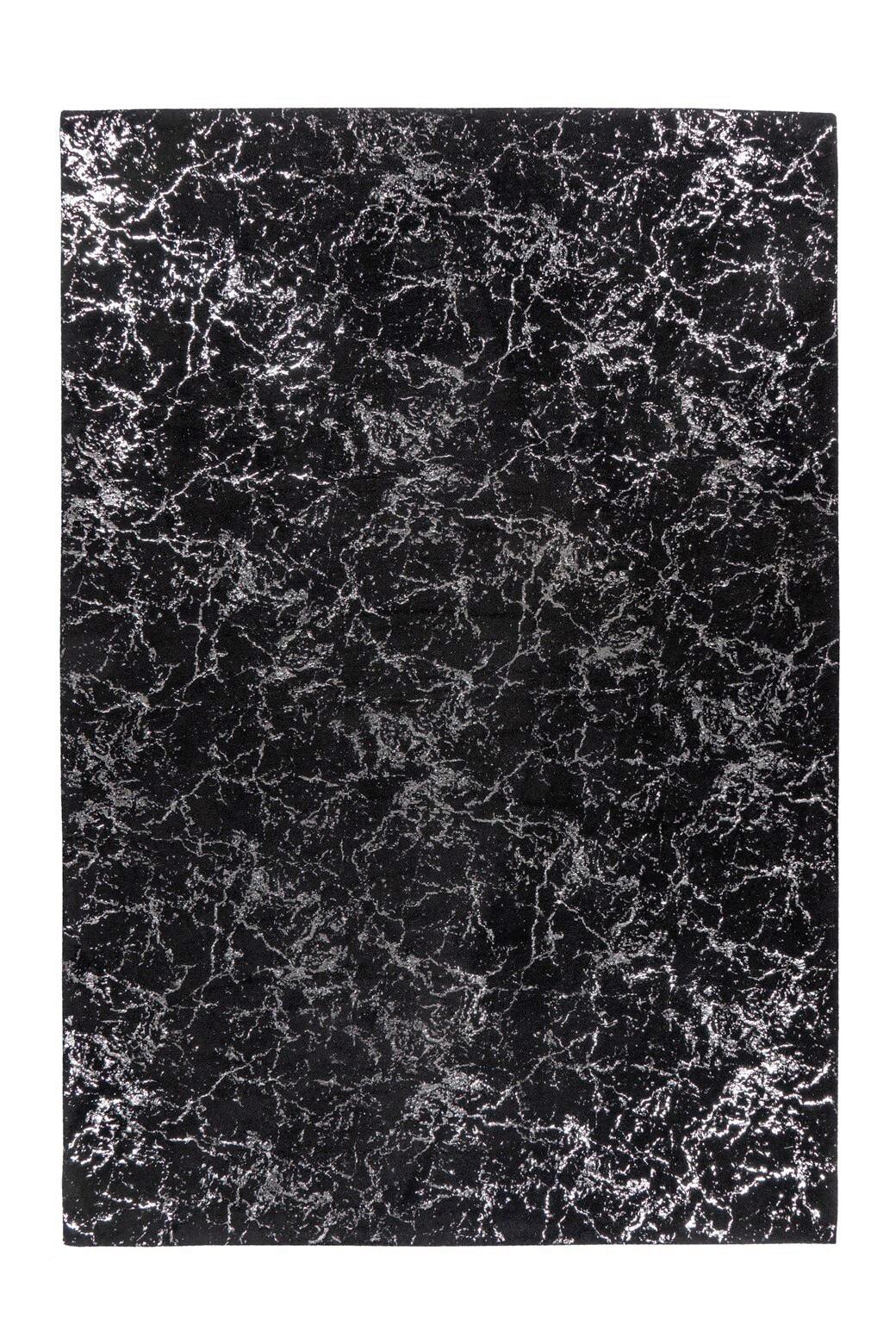 Flachwebeteppich Bijou 225 - Silberfarben/Schwarz, Konventionell, Textil (200/290cm) - Kayoom