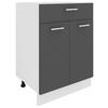 Kuhinjska Spodnja Omarica Esilo, Siva, Bela - bela/barve aluminija, Konvencionalno, kovina/leseni material (60/82/46cm) - MID.YOU