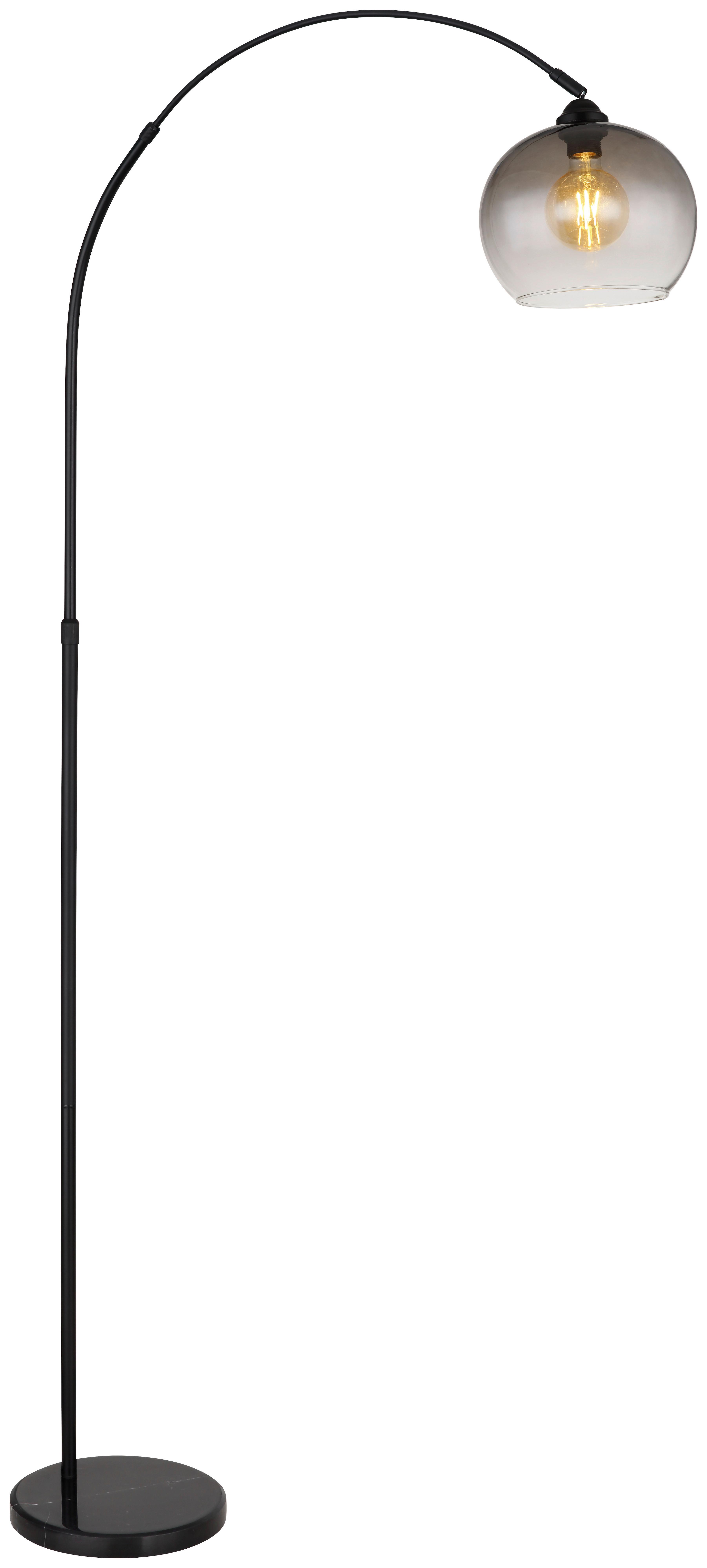 Stehleuchte Ämi Schwarz max. 60 Watt - Schwarz, MODERN, Glas/Metall (96/30/145-196cm) - Mömax