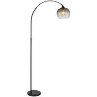 Stehleuchte In Schwarz Max. 60 Watt - Schwarz, Modern, Glas/Metall (96/30/145-196cm) - Mömax