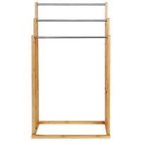 Držalo Za Brisače Ray, Naravne Barve, Srebrna Barve - srebrne barve/naravne barve, Trend, kovina/leseni material (48/84/26cm) - Homezone
