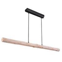 Hängeleuchte Mella in Naturfarben max. 20 Watt - Schwarz/Naturfarben, Basics, Holz/Metall (120/7/150cm) - Globo