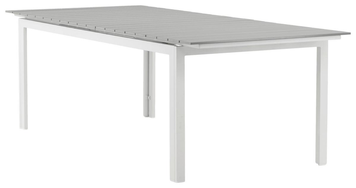 GARTENTISCH LEVELS - Weiß/Grau, KONVENTIONELL, Metall (229/100/75cm) - Gardenson