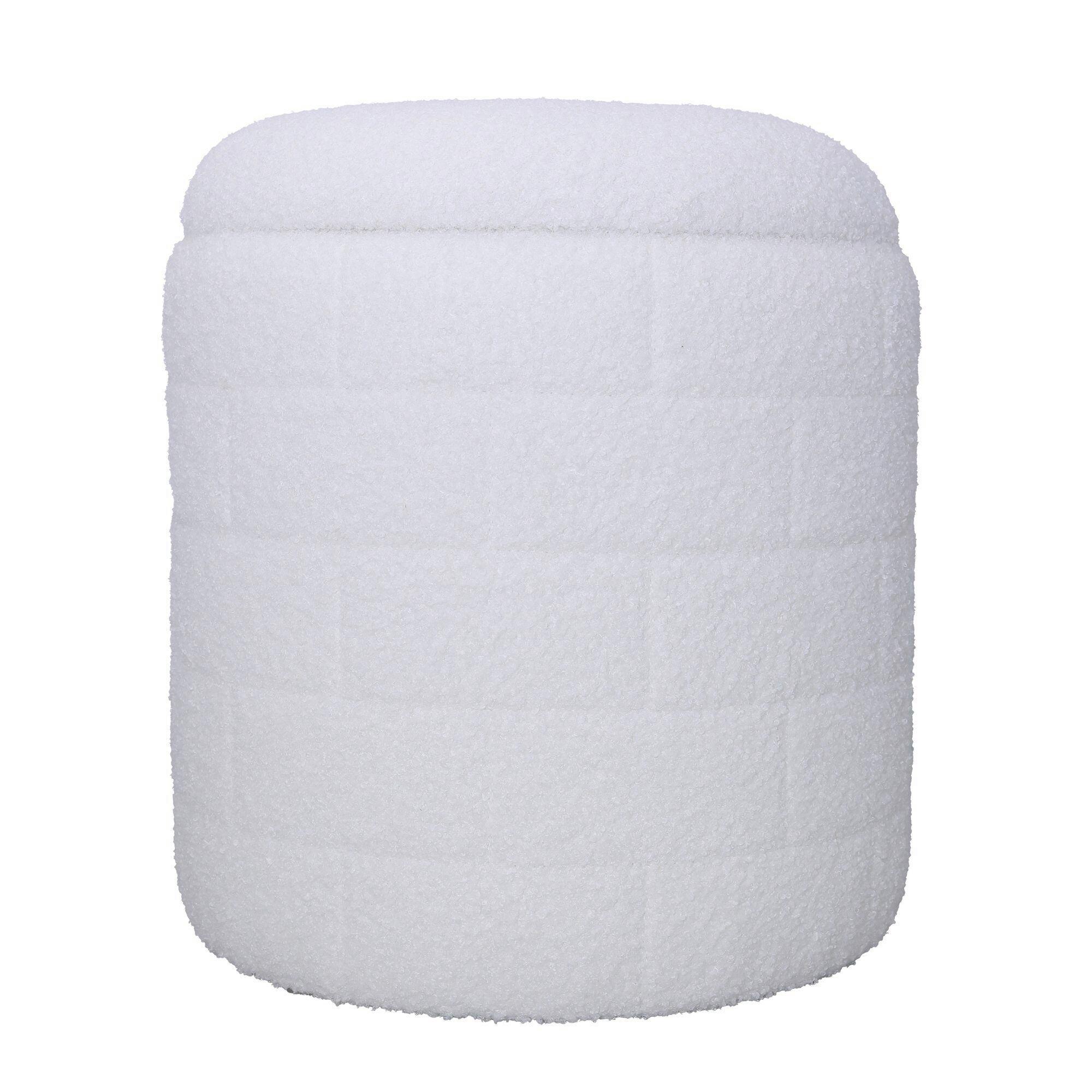 Tabure Poly, Bela - bela, Basics, tekstil (40/45/40cm) - Livetastic