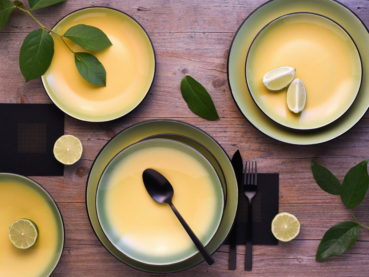 Jedilni Servis Hot Green, 12-Delni - črna/zelena, Basics, keramika - Creatable