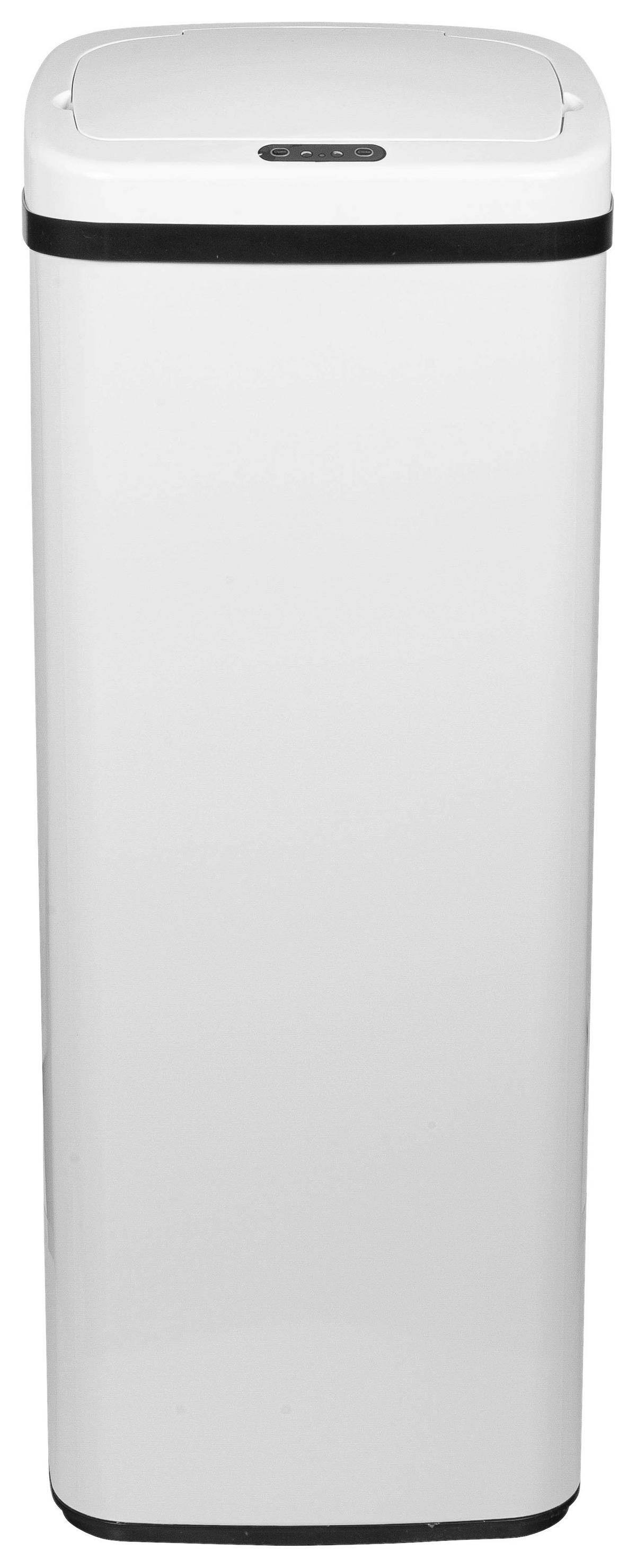 Koš Za Smeti Clean V, 50 L, Bela, S Senzorjem - črna, Basics, kovina/umetna masa (32/83/24cm) - MID.YOU