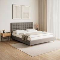 Polsterbett Cesaro ca. 180x200 cm Grau - Naturfarben/Grau, MODERN, Holz/Textil (180/200cm) - Bessagi Home