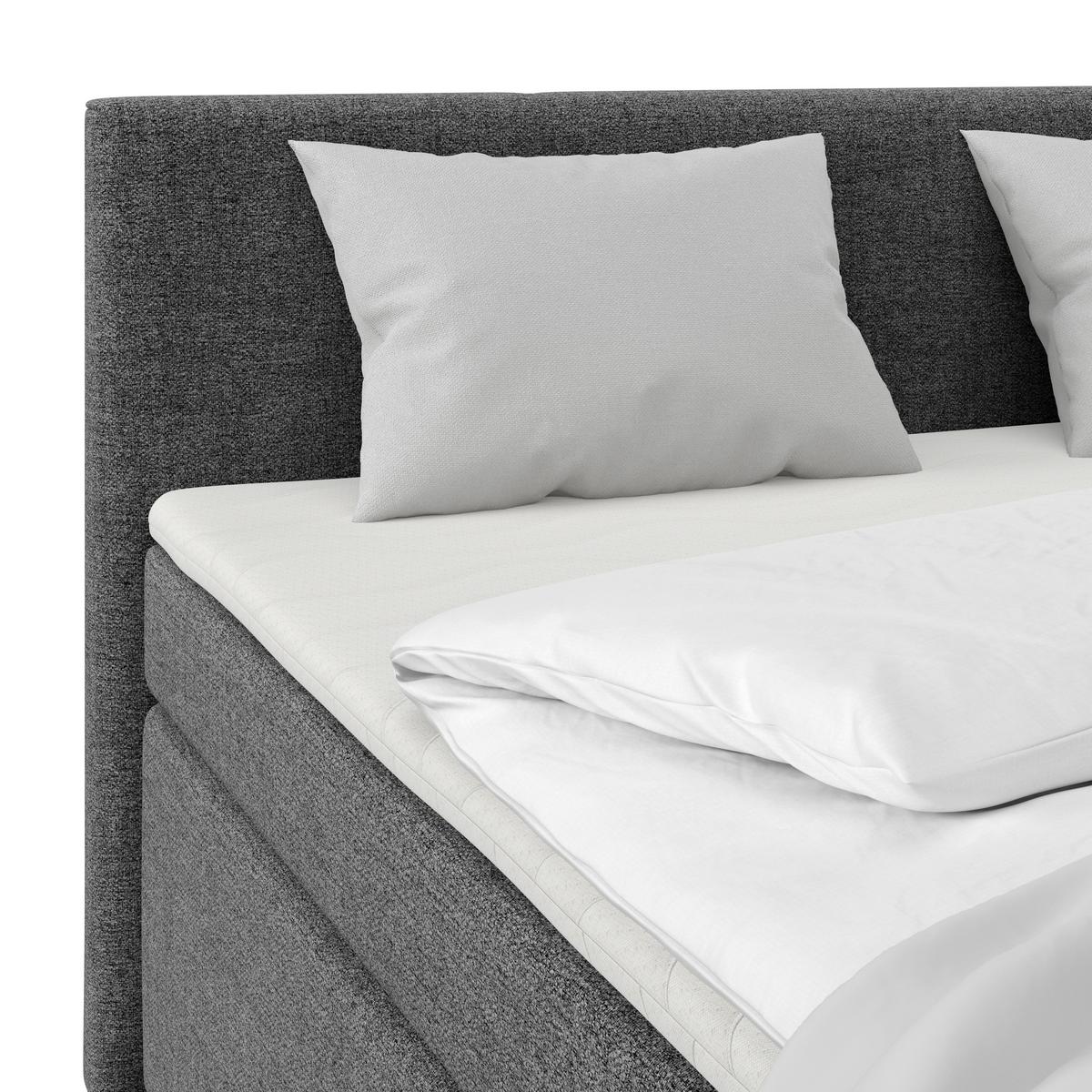 Boxspring Krevet Mira 1 - boje grafita/boje aluminija, Basics, tekstil/plastika (160/200cm)