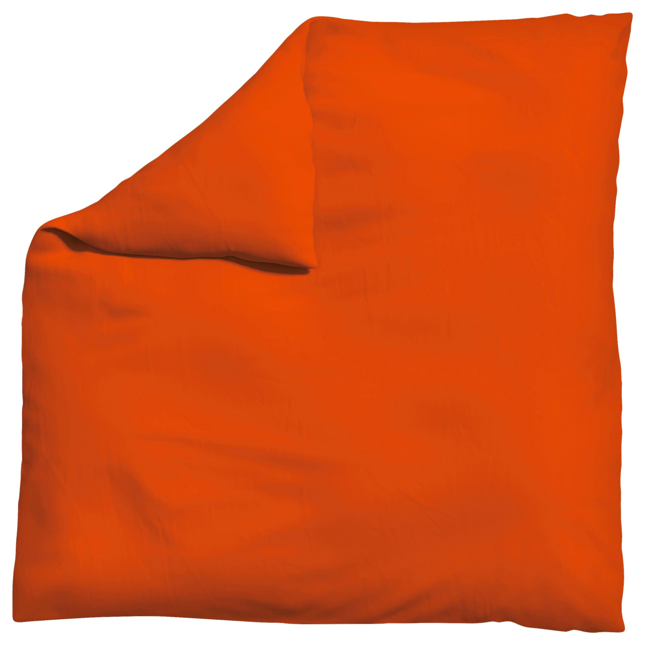 Bettdeckenbezug Woven Satin Dunkelorange ca. 200x200cm - Dunkelorange, Basics, Textil (200/200cm) - Schlafgut