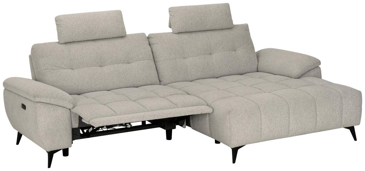 Sedežna Garnitura Venice, Desna - črna/bela, Moderno, kovina/tekstil (268/107/156cm) - Premium Living