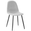 Stuhl Lio Hellgrau Samt Gepolstert - Hellgrau/Schwarz, MODERN, Holz/Textil (43/86/55cm) - Bessagi Home