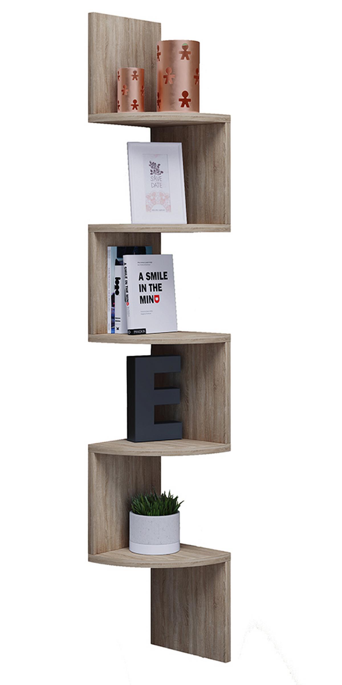 Eckregal MINTIS Sonoma Eiche ca.19x123x19cm - Sonoma Eiche, Basics, Holzwerkstoff (19,6/123,6/19,6cm) - MID.YOU
