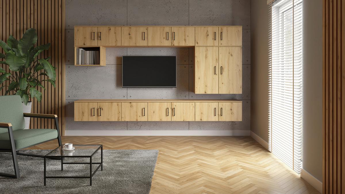 Kommode Multistauraum Eiche Artisan - Anthrazit/Schwarz, MODERN, Holzwerkstoff/Kunststoff (80/83/40cm) - Based