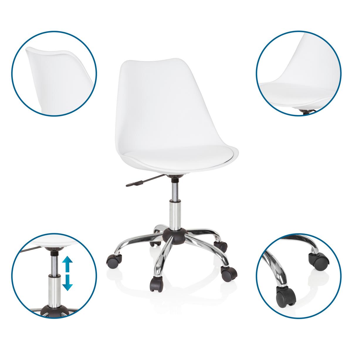 Vrtljivi Stol Fancy Pro, Bela - bela, Moderno, kovina/umetna masa (48/86/54cm) - MID.YOU