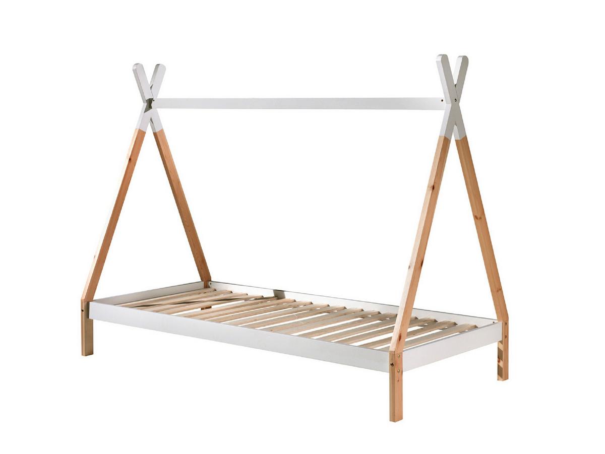 Hausbett "Tipi", 90x200 cm, weiß - Weiß/Kieferfarben, MODERN, Holz/Holzwerkstoff (90/200cm) - MID.YOU