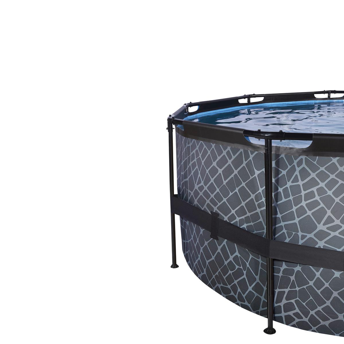 Bazen Exit Stone Pool, Črpalka S Peščenim Filtrom, Ø 427cm - siva, Konvencionalno, kovina (427/122cm) - EXIT Toys