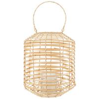 Laterne Indole in Naturfarben - Naturfarben, Natur, Glas/Holz (30/35cm) - Zandiara