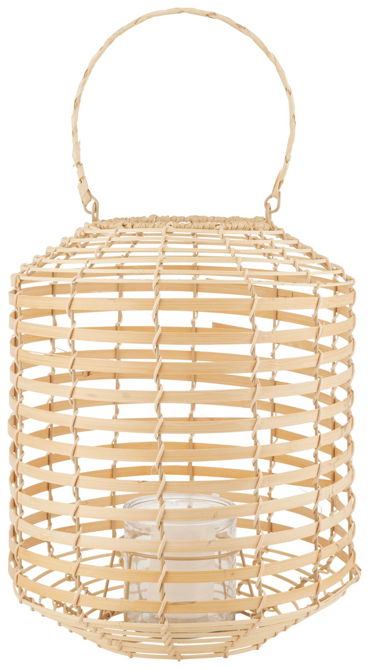 Laterne Indole in Naturfarben - Naturfarben, Natur, Glas/Holz (30/35cm) - Zandiara