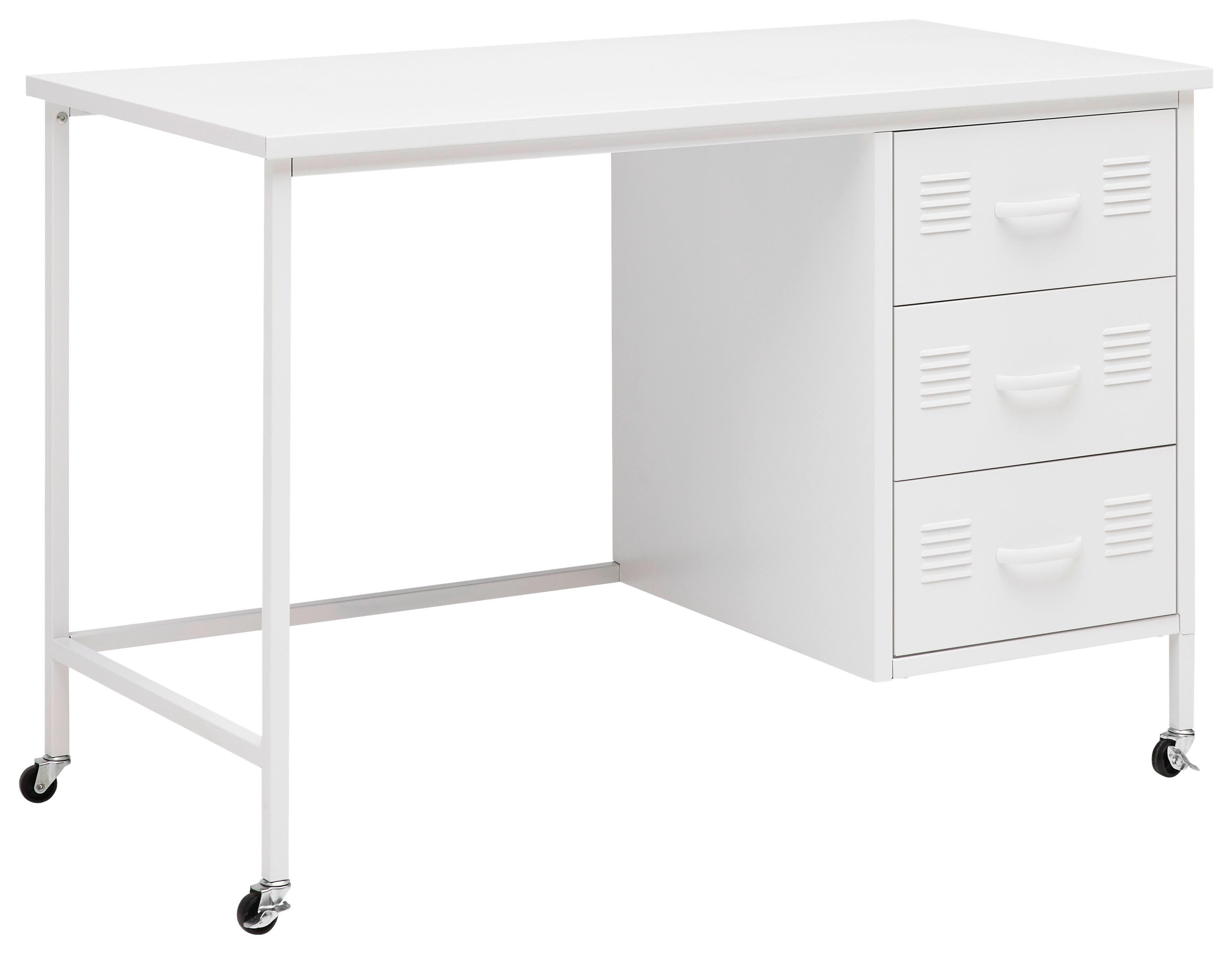SKRIVBORD METALLICA -EXKLUSIV- - vit/svart, Modern, metall/plast (110/75/55cm) - Mömax