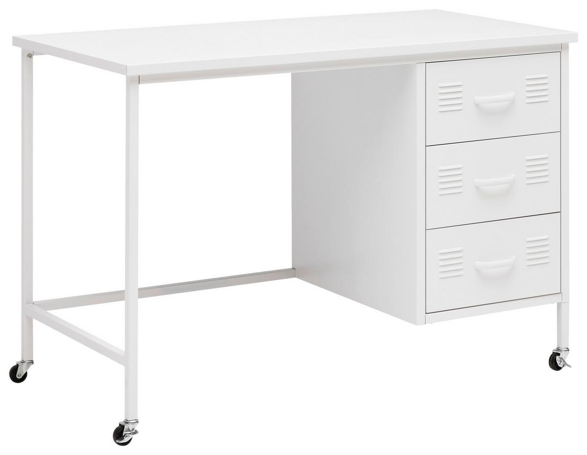 Schreibtisch Metallica Weiss - Weiss/Schwarz, Modern, Kunststoff/Metall (110/75/55cm) - Mömax