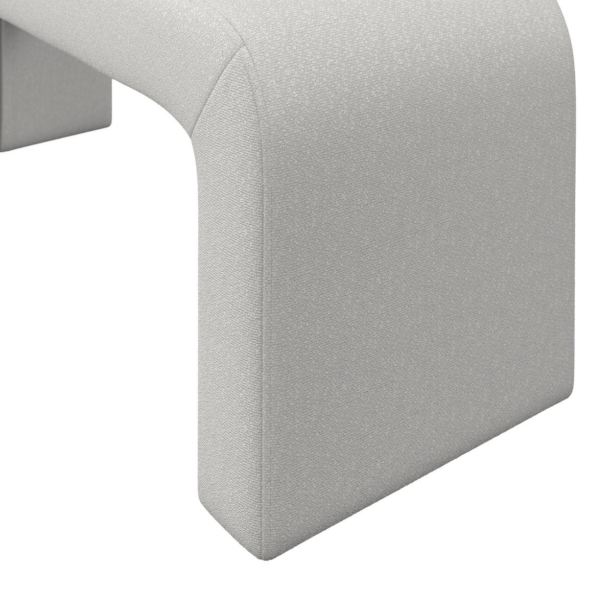 Hockerbank Janina Grau Boucle Gepolstert - Grau, MODERN, Holz/Textil (110/46/41cm) - Bessagi Home