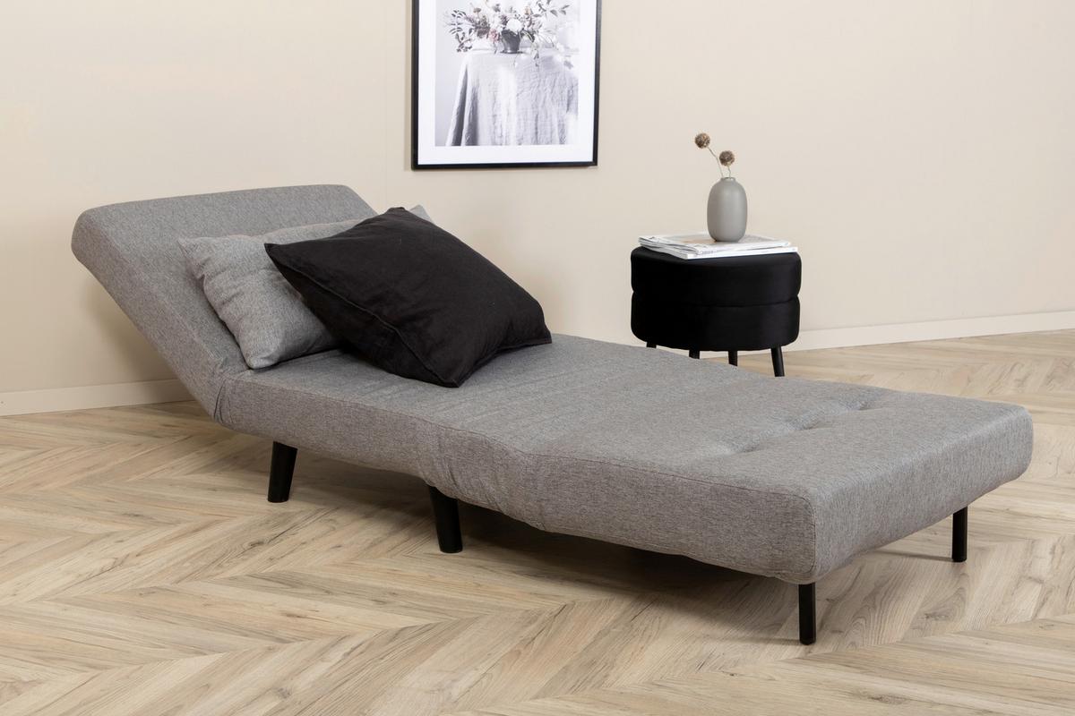 SCHLAFSESSEL VICKY - Schwarz/Grau, Design, Textil/Metall (70/88/80cm) - Livetastic