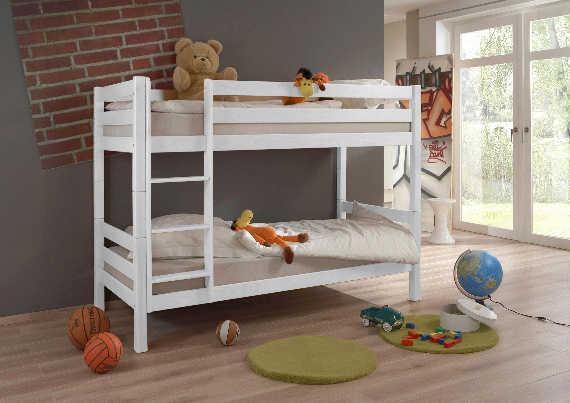 Etagenbett Lupo R aus Buche weiß ca. 208x102 cm - Weiß, Basics, Holz (90/200cm) - MID.YOU