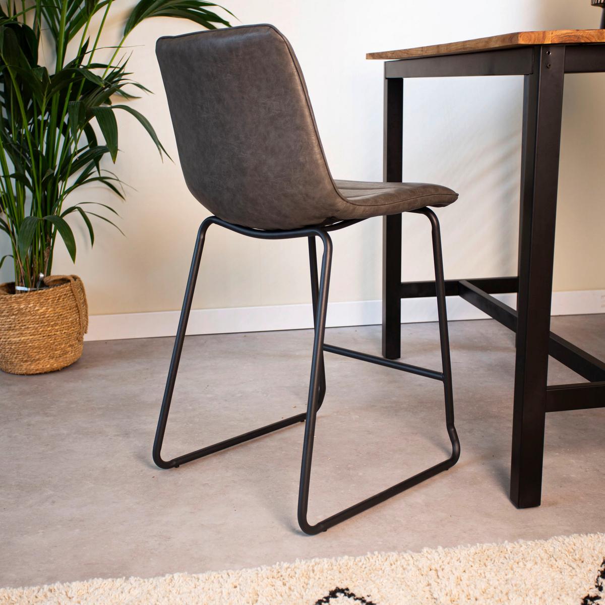 BARHOCKER-SET MILAN - Anthrazit/Schwarz, KONVENTIONELL, Kunststoff/Textil (49/98/54,5cm) - MID.YOU